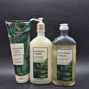 Bath & Body Works Renewing Forest Body Wash Lotion Cream Set